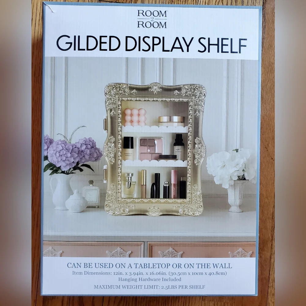 Gilded Display Shelf Five Below TikTok Viral Gold Brand New Room2Room - Picture 1 of 7